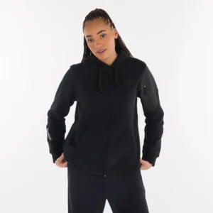 Damen-Zip-Sweatshirt Schwarz
